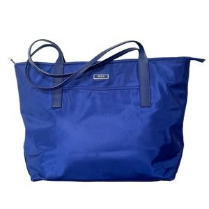 Tumi Voyageur Blue Nylon Zipper Closure Large Tote Shoulder Bag Purse